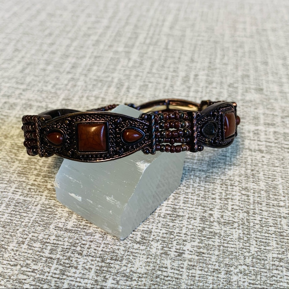 Boho Brown Bracelet MIA with Brown Stones & Metal